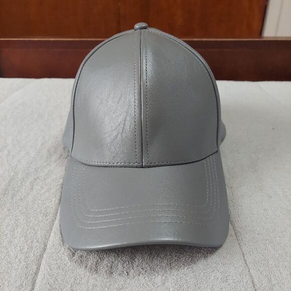 David and Young Gray Faux Leather Hat One Size - Picture 1 of 6